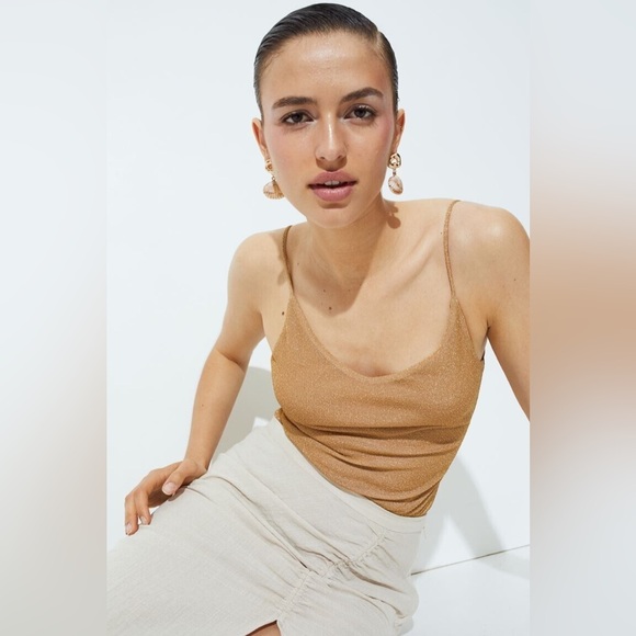 NWT H&M Gold Sparkle Thong Bodysuit XL - Picture 9 of 9